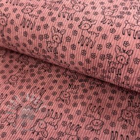 Žamet STRETCH Little deer old pink