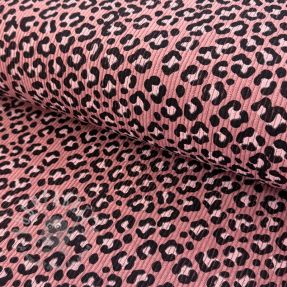 Žamet STRETCH Little Leopard old pink