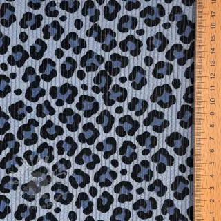 Žamet STRETCH Little Leopard old blue