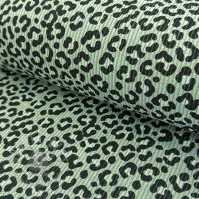 Žamet STRETCH Little Leopard old green