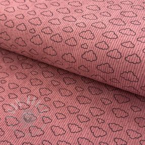 Žamet STRETCH Little clouds old pink