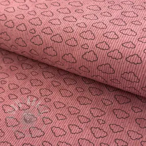 Žamet STRETCH Little clouds old pink