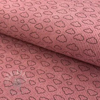 Žamet STRETCH Little clouds old pink