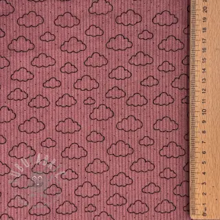 Žamet STRETCH Little clouds old pink