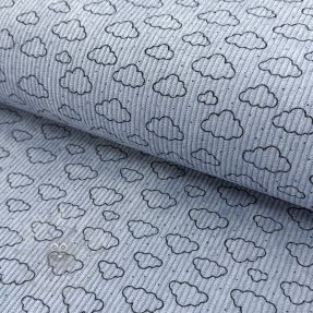 Žamet STRETCH Little clouds old blue