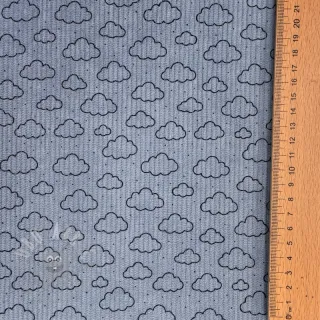 Žamet STRETCH Little clouds old blue