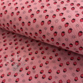 Žamet STRETCH Little strawberries old pink