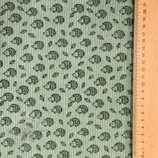 Žamet STRETCH Little hedgehog old green