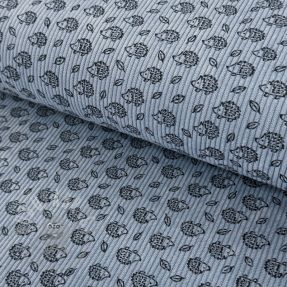 Žamet STRETCH Little hedgehog old blue