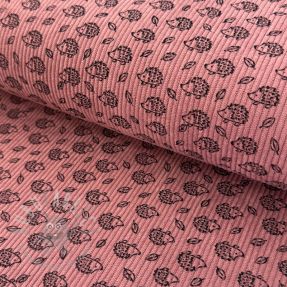 Žamet STRETCH Little hedgehog old pink