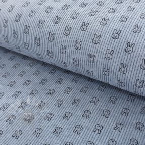 Žamet STRETCH Little bunny old blue