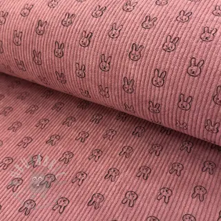 Žamet STRETCH Little bunny old pink