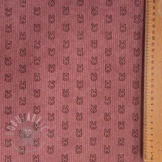 Žamet STRETCH Little bunny old pink