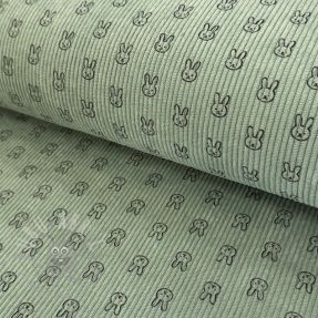 Žamet STRETCH Little bunny old green