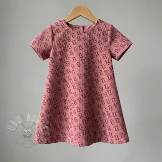 Žamet STRETCH Little dino old pink