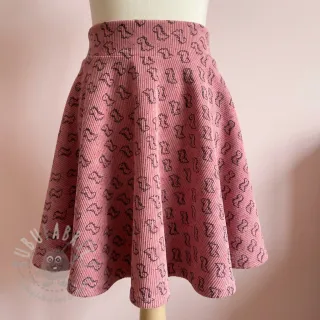 Žamet STRETCH Little dino old pink