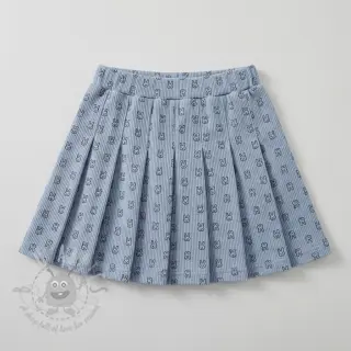 Žamet STRETCH Little bunny old blue
