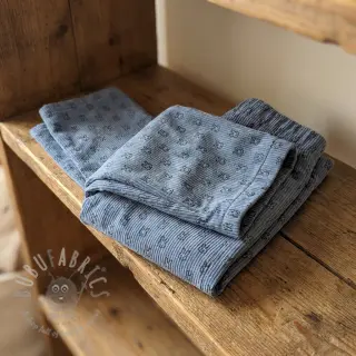 Žamet STRETCH Little bunny old blue