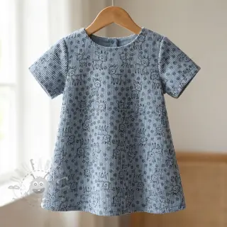 Žamet STRETCH Little deer old blue