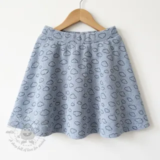 Žamet STRETCH Little clouds old blue