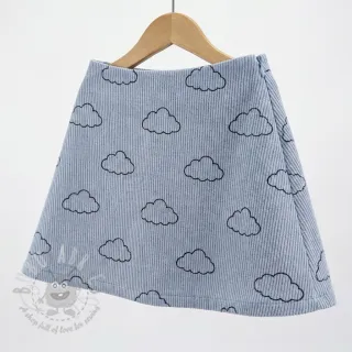 Žamet STRETCH Little clouds old blue