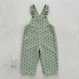 Žamet STRETCH Little bunny old green