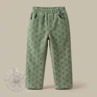 Žamet STRETCH Little bunny old green