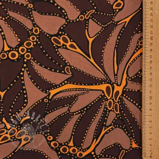 Bombažna tkanina SATIN Abstract dark brown