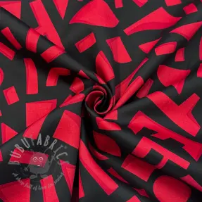 Bombažna tkanina SATIN Geometric dark red