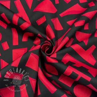 Bombažna tkanina SATIN Geometric dark red