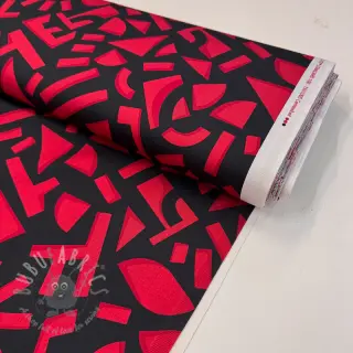 Bombažna tkanina SATIN Geometric dark red