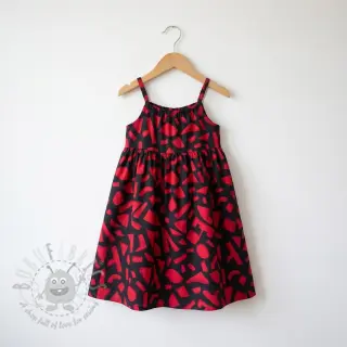 Bombažna tkanina SATIN Geometric dark red