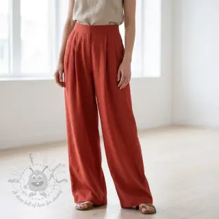 Viskoza z lanom SPANDEX terracotta