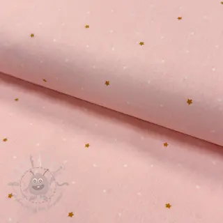 Bombažna tkanina Sweet bear star light rose ORGANIC