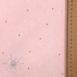 Bombažna tkanina Sweet bear star light rose ORGANIC