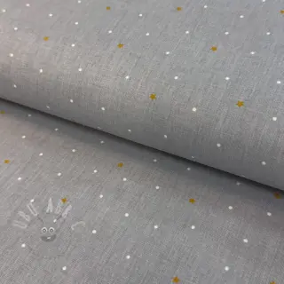 Bombažna tkanina Sweet bear star light grey ORGANIC