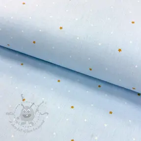 Bombažna tkanina Sweet bear star light blue ORGANIC