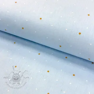 Bombažna tkanina Sweet bear star light blue ORGANIC