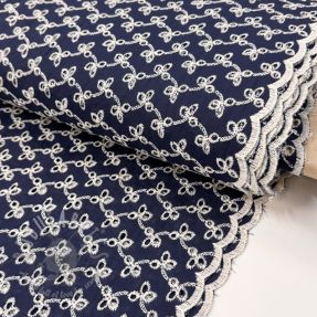 Bombažna tkanina EMBROIDERY Rosemary navy