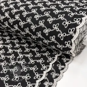 Bombažna tkanina EMBROIDERY Rosemary black