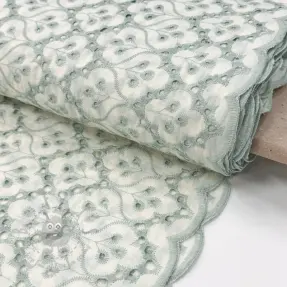 Bombažna tkanina EMBROIDERY Lilian mint