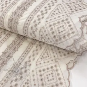 Bombažna tkanina EMBROIDERY Lilian beige