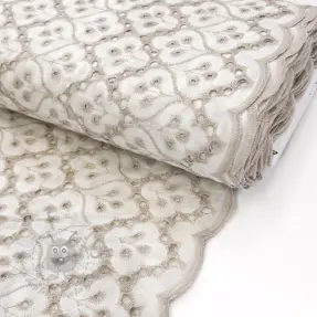 Bombažna tkanina EMBROIDERY Lilian natural