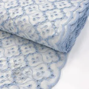 Bombažna tkanina EMBROIDERY Lilian blue
