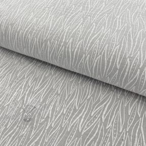 Dvoslojna gaza/muslin Leaves light grey