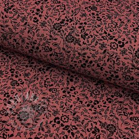 Dvoslojna gaza/muslin Paisley flowers bordeaux