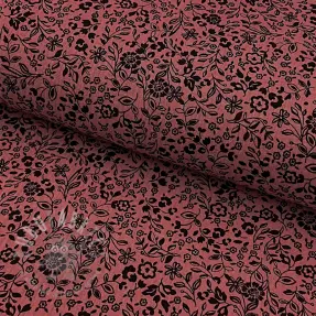 Dvoslojna gaza/muslin Paisley flowers bordeaux