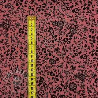 Dvoslojna gaza/muslin Paisley flowers bordeaux