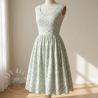 Bombažna tkanina EMBROIDERY Lilian mint