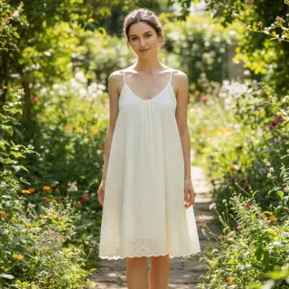 Bombažna tkanina EMBROIDERY Rosemary white